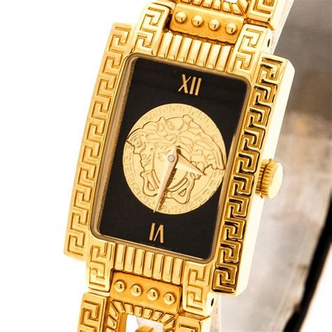 Gianni Versace Black Gold Plated Signature Medusa 